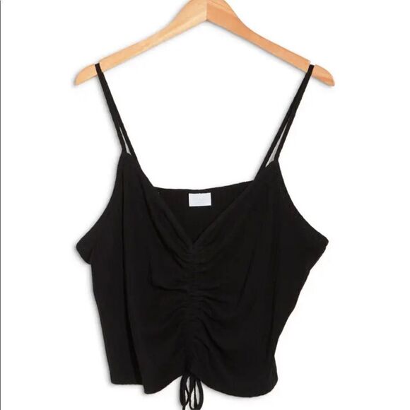 Ruched black crop top - Picture 2 of 2